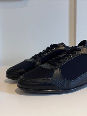 Versace Collection Black Low-Top Lace-Up Sneakers 42 (8US)